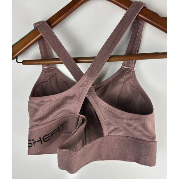 Shefit Ultimate Sports Bra High Impact Rose Taupe Front Zip Adjustable Small - Picture 5 of 10